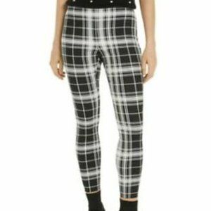 Maison Jules Plaid Pull-On Ponte-Knit Pants NWT